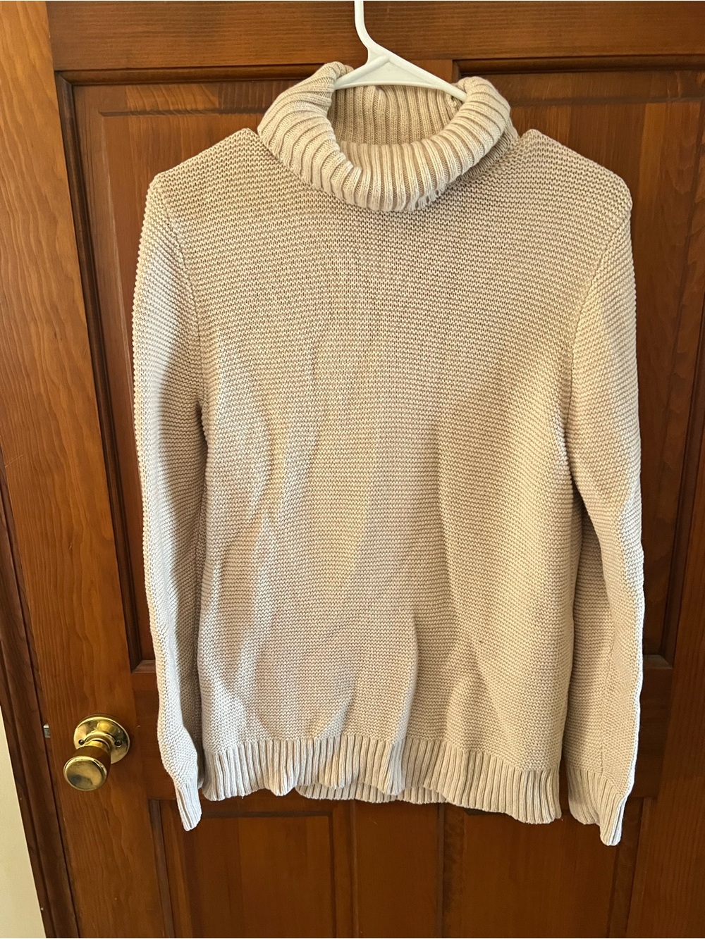 J. Crew Men's Cream Turtleneck Sweater